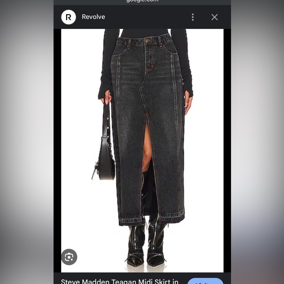 Denim Midi Maxi Skirt Revolve Size 8 - Picture 7 of 7
